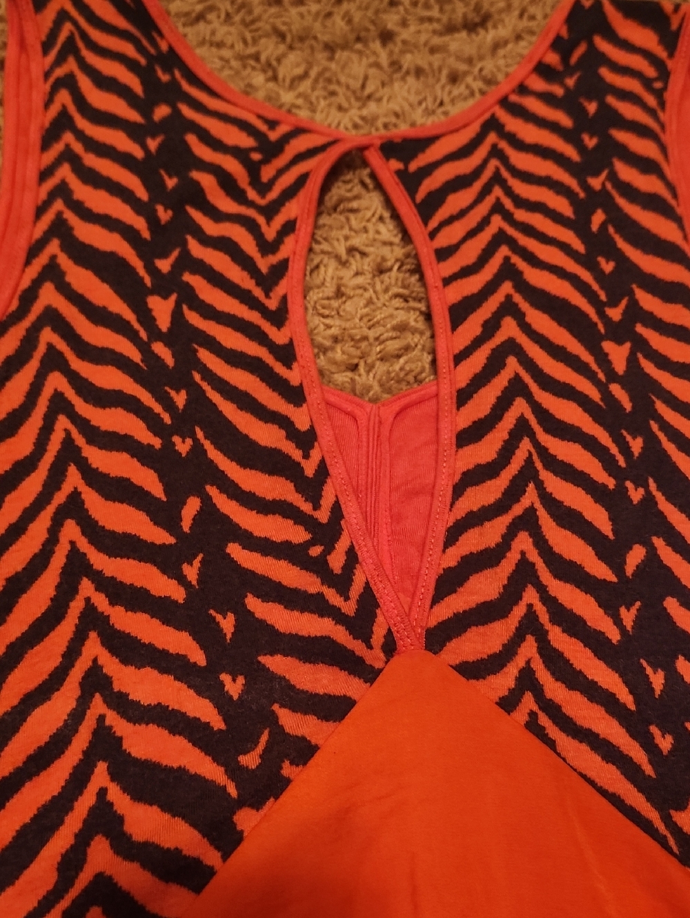 Free People Orange Summer Tank Top Dress Size Medium - Picture 11 of 13